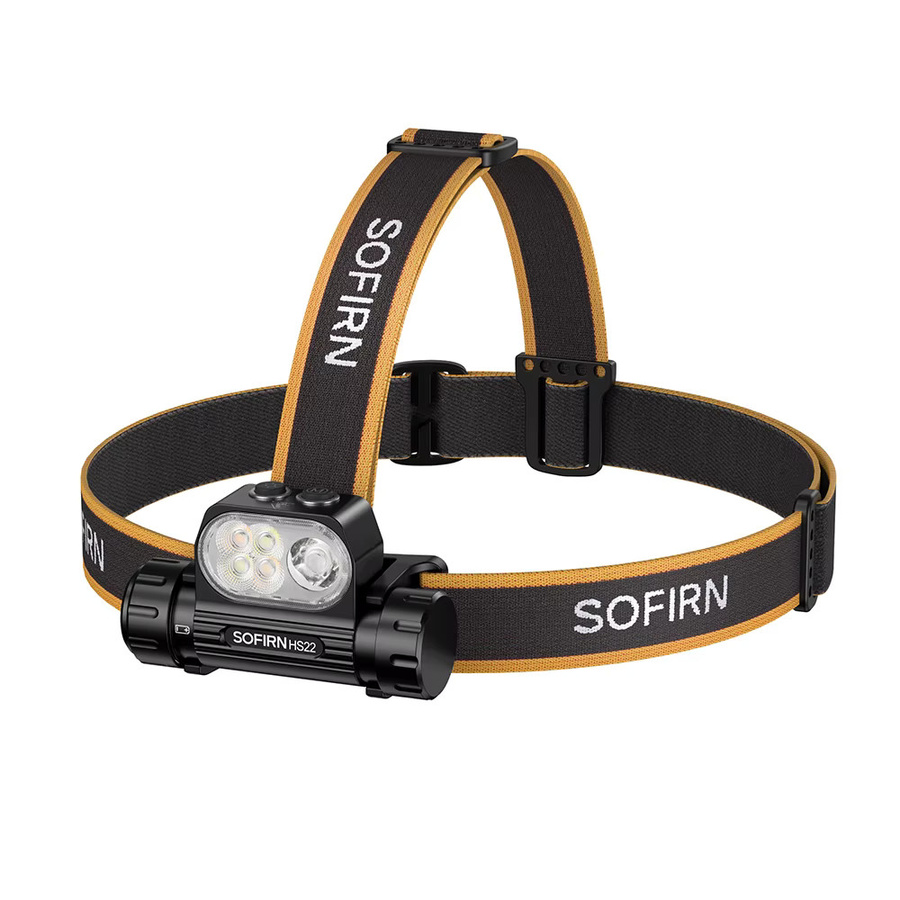 Sofirn HS22 Stirnlampe mit SFT25R LED, 2500lm, Schwarz, Wiederaufladbar mit 6000K Kaltlicht und 2700K Warmlicht sowie Doppelschalter - Bild 5
