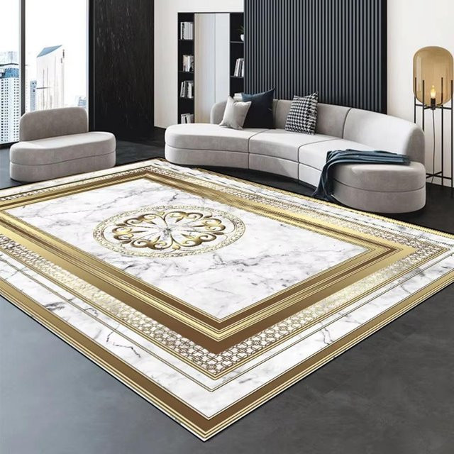 Moderner geometrischer Teppich von Karpetti in Mehrfarbig, waschbar und rutschfest, B/T: 80 x 120 cm - Bild 1