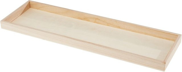 Rayher Tablett-Schale aus Holz in Beige im Landhaus-Stil, Breite: 45,0 cm, Tiefe: 13,2 cm, Höhe: 2,3 cm - Bild 1