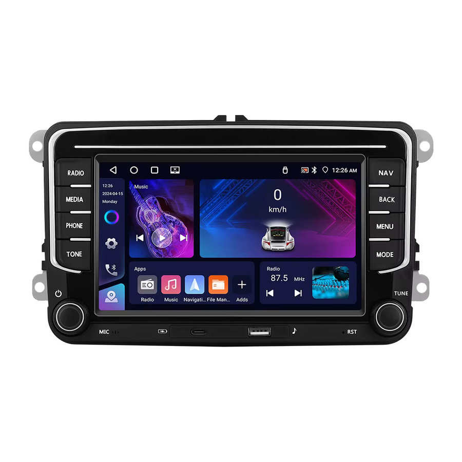 Hikity 2Din Auto Radio Multimedia Player mit 4GB RAM und 64GB Speicher in Schwarz für VW Passat Sharan Caddy Polo mit CarPlay, Android Auto, Bluetooth, DSP und Mirror Link - Bild 5