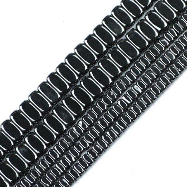 JHNBY Perlen Hämatit Naturstein, schwarzer Quader, 4x2/8x4mm, Unisex - Bild 1