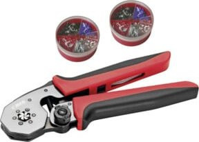 CIMCO Flexi-Crimp Aderendhülsen-Presszange Set, 6-teilig, 500 Stück, 0,5-16 mm², Farbe: rot - Bild 1