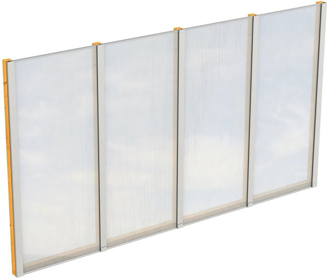 Skan Holz Seitenwand mit semi-transparenten Polycarbonatplatten, Farbe: Eiche hell/beige, B/H: 343 x 200 cm - Bild 1