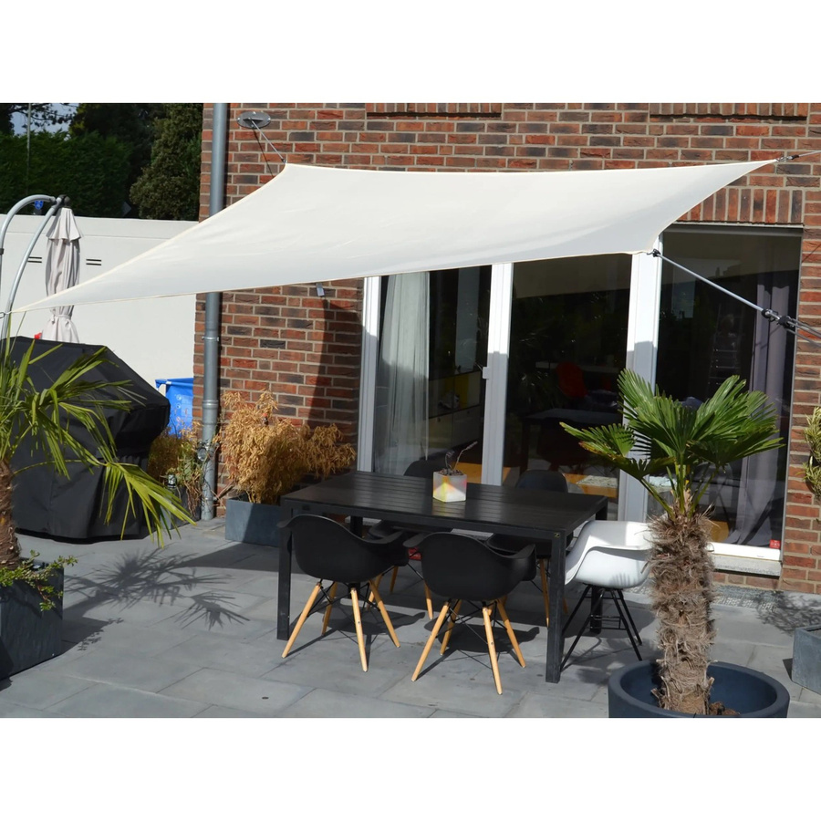 Floracord Vierecksonnensegel aus Polyester in Elfenbein mit Regenschutz, B/T: 300 x 400 cm - Bild 2