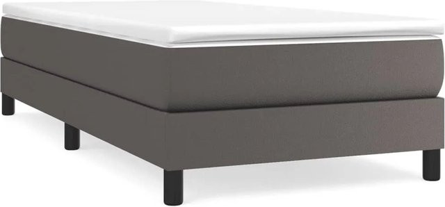 vidaXL Boxspringbett in Grau aus Kunstleder mit Maßen B: 100 cm, T: 200 cm, H: 203 cm - Bild 1