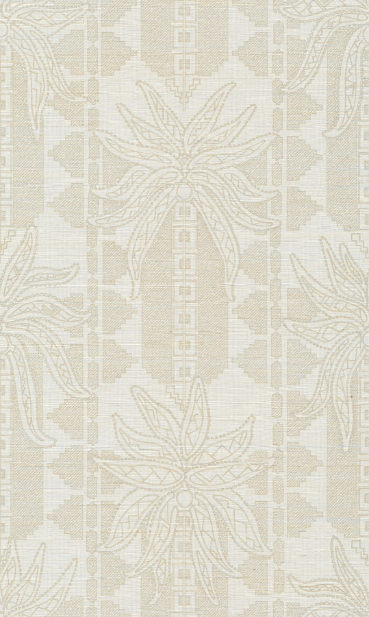 Arte Tapete Fenua in Silver Ivory mit floralem Naturdesign aus Vlies und Textil - Bild 1