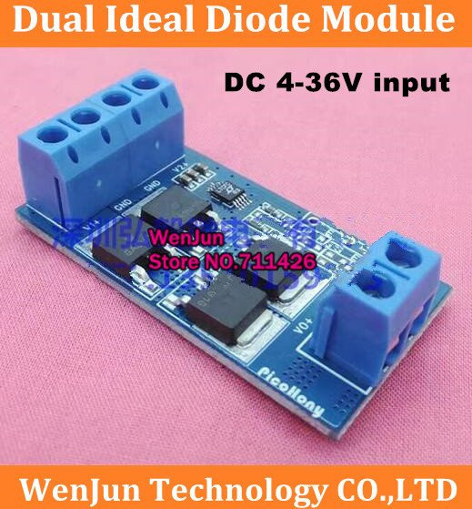 DEBROGLIE Dual-Ideal-Dioden Modul Redundantes Netzteil mit Parallelschaltung 4-36V Eingang und 15A Ausgang in Blau - Bild 1