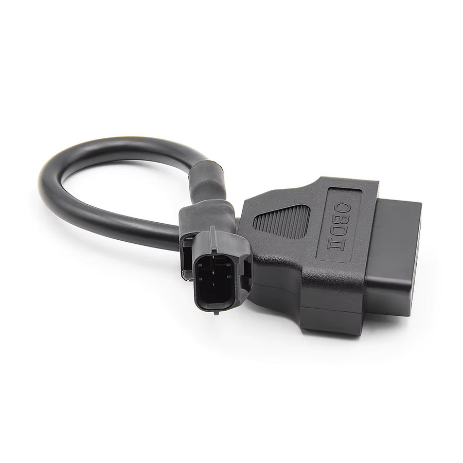 JFIND KYMCO 3 Pin OBD2 Motorrad Diagnose Kabel mit 16 Pin Weiblichem Interface Adapter für OBD2 Scanner Verlängerung, Schwarz - Bild 2