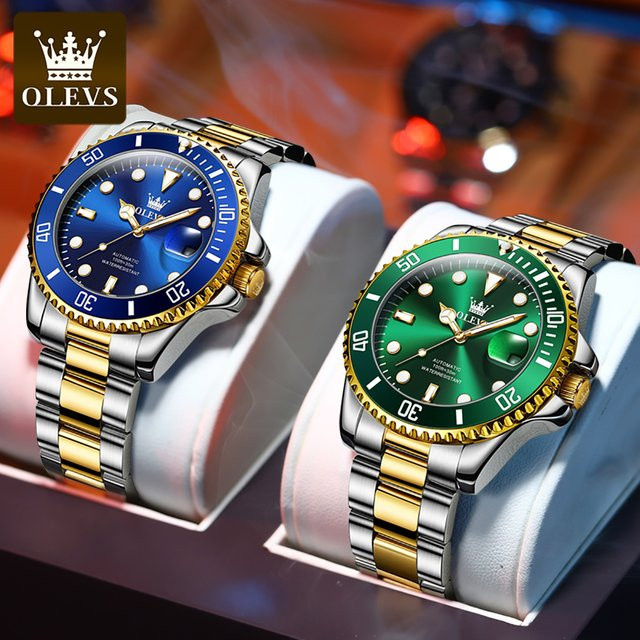 OLEVS Armbanduhr Automatik, Edelstahl, Schwarz, Herren - Bild 1