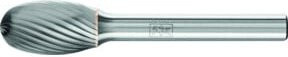 PFERD Hartmetall Frässtift Tropfen TRE, Farbe: Silber, Durchmesser: 12 mm, Länge: 20 mm, Schaft-Durchmesser: 6 mm, Z3 universal mittel - Bild 1