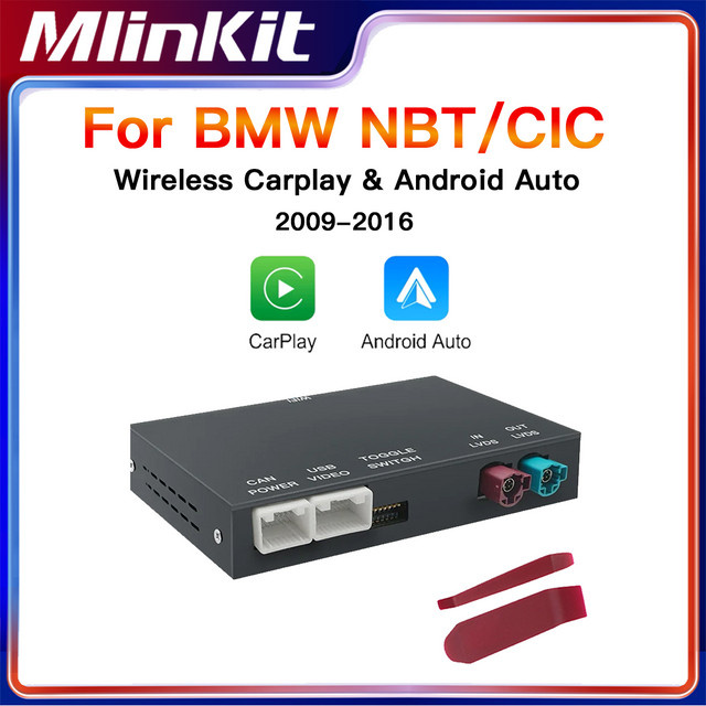 MLINKIT Drahtloses CarPlay und Android Auto Modul für BMW NBT CIC Serien 1 2 3 4 5 7 sowie MINI in Schwarz - Bild 1