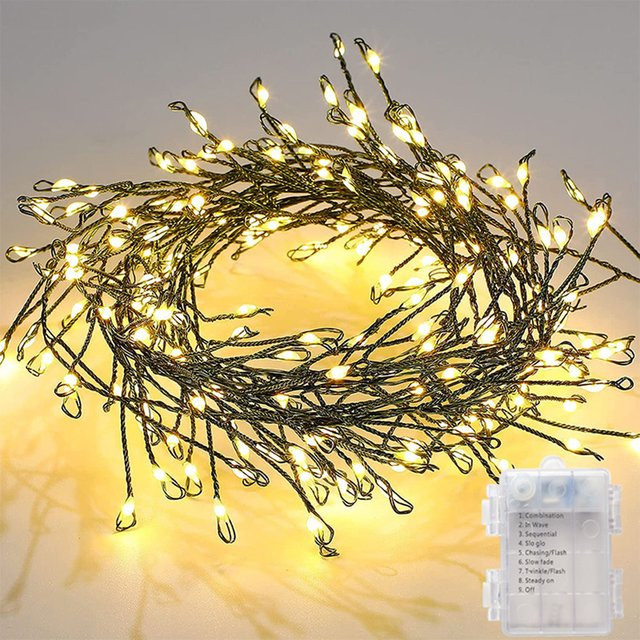 KIKIELF Batteriebetriebene LED-Lichterkette aus Kupferdraht in Warmweiß für Weihnachtsdekoration, Party und Hochzeit - Bild 1