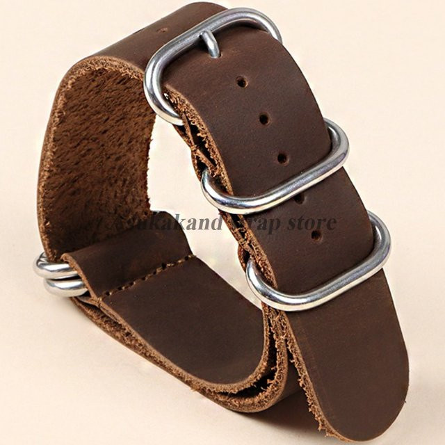 Braun Uhrenarmband Leder, Braun, Unisex - Bild 1