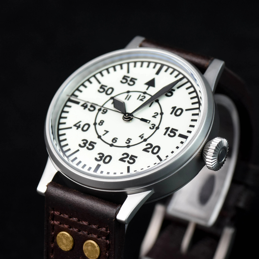 Hruodland Piloten-Herrenuhr, Automatik, Edelstahl, Saphirglas, 10 ATM - Bild 2