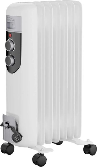 Tronitechnik Ölradiator Elektroheizung TT-OR 107 in Weiß mit 1500 Watt, 7 Rippen und 3 Leistungsstufen - Bild 1