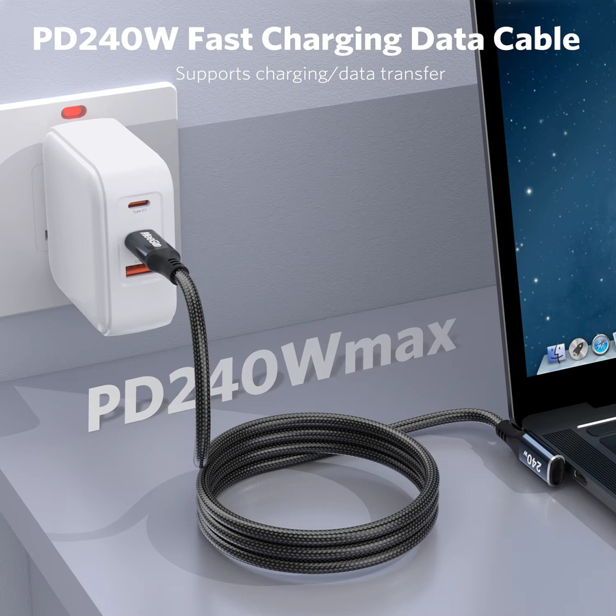MeeGoo USB Typ C auf USB C Kabel mit 240 W PD Schnellladung in Schwarz - Bild 5