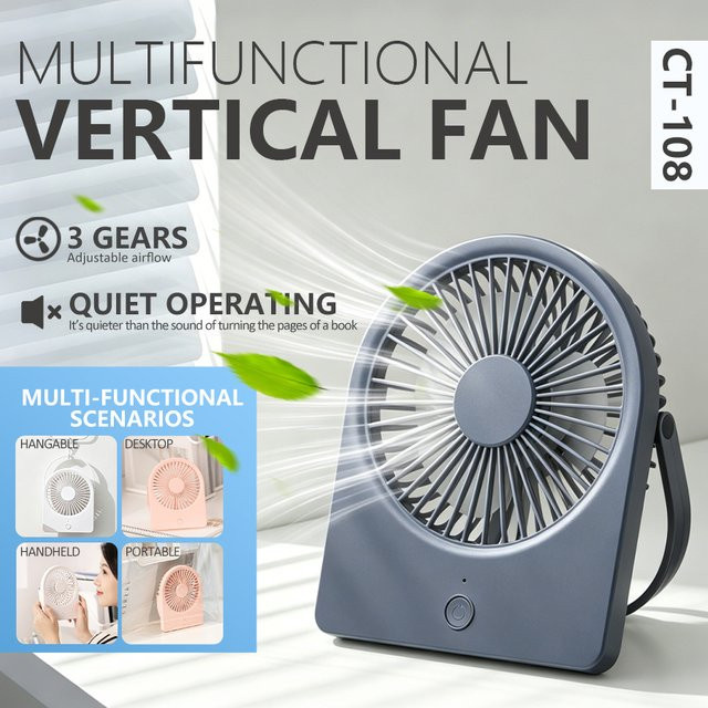 HAOYUNMA 3-in-1 Tragbarer Tischventilator in Pink mit 3 Geschwindigkeitsstufen, leiser USB-Ventilator als Tisch- oder Wandventilator für Zuhause, Büro und Reisen - Bild 1