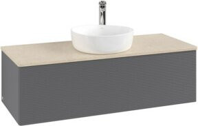 V&B Antao Waschtischunterschrank mit Frontstruktur und Beleuchtung, lackiert, B/T/H: 120 x 50 x 50 cm - Bild 1