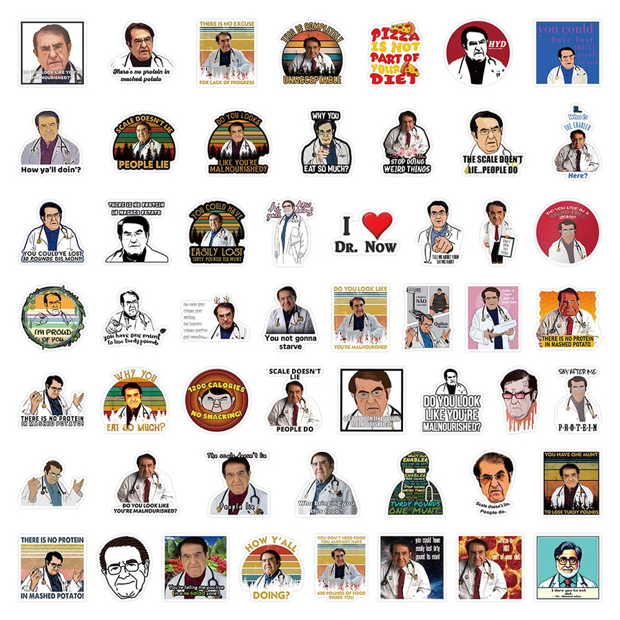 Lustige Meme Aufkleber Doctor Dr Now Cartoon Sticker für Notebook, Wasserflasche und Telefon, Mehrfarbig - Bild 3