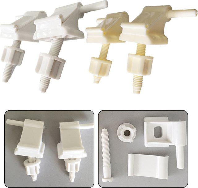 Vibratite Befestigungssatz für Toilettensitze aus weißem Nylon, 1 Paar Scharnierschrauben als Ersatzteil für Toilettendeckelscharniere - Bild 1