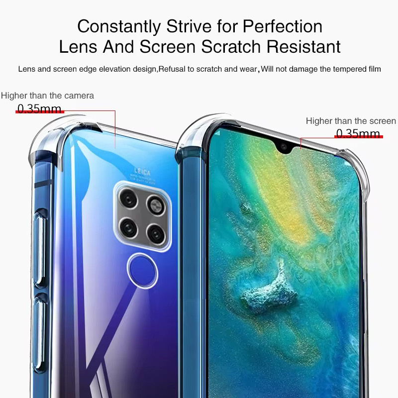 Stoßfeste Silikon Handyhülle für Huawei Mate 20, Mate 20 Pro, Mate 20 Lite und Mate 20 X 5G in Transparent - Bild 2