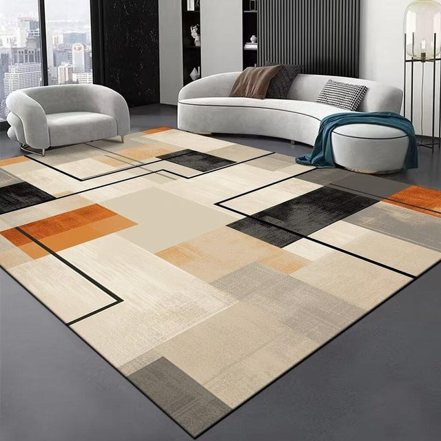 Karpetti Nordischer Teppich mit abstraktem geometrischem Design, rutschfest und waschbar, Mehrfarbig, B x T: 100 x 200 cm - Bild 1