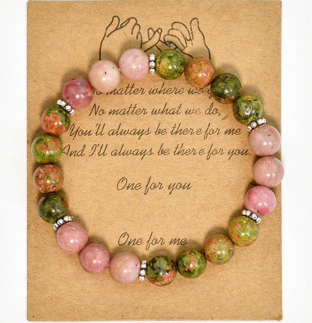 Lucky Star Jewelry Armband, Rhodochrosit, Unakit, Zirkonia, bunt, Damen - Bild 1