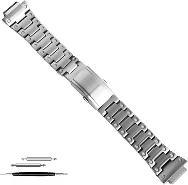 PINSENDA Uhrenarmband Edelstahl, Silber, Herren - Bild 1