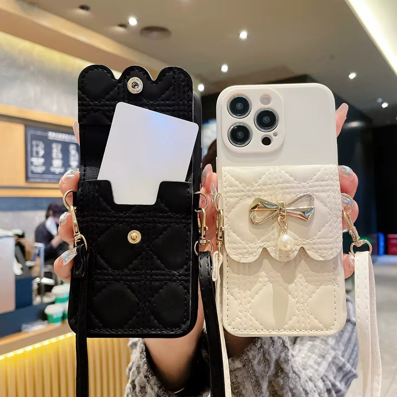 Niedrige Schmetterling Handyhülle für Samsung Galaxy mit Kartenetui und Trageriemen in Pink - Bild 2