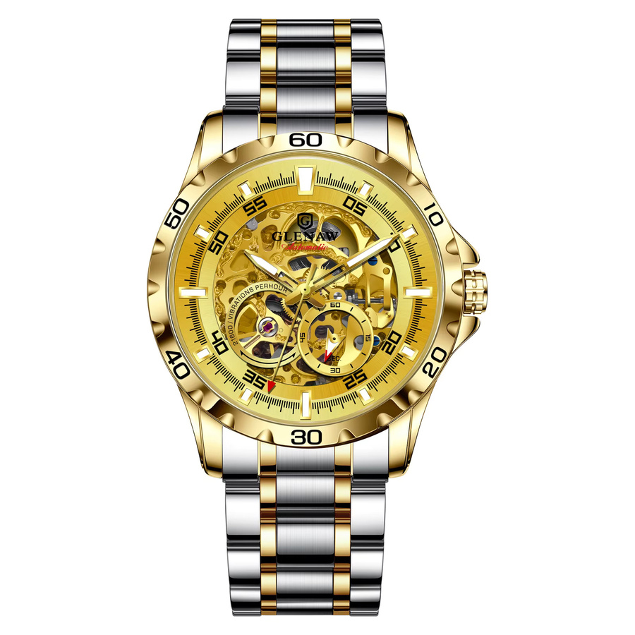 Glenaw Armbanduhr, Automatik, Edelstahl, Gold, Herren - Bild 4