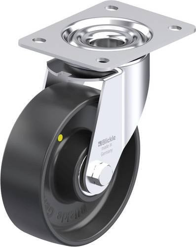 Blickle Stahlblech-Lenkrolle LE-PP 150K-EL in Schwarz und Grau mit 150 mm Rad-Durchmesser und einer Tragfähigkeit von max. 300 kg - Bild 1