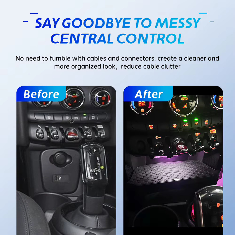 MOCENDO Schnelles kabelloses Ladegerät für das Dashboard von BMW Mini Cooper S Hatch F55 F56 2017-2019 in Schwarz - Bild 5