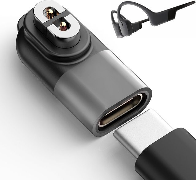 Magnetisches USB-C Ladegerät und Ladeadapter für Shokz Openrun Air in Schwarz und Rot - Bild 1