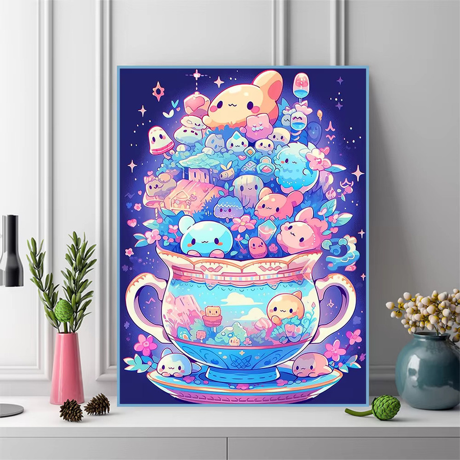 EverShine DIY Diamant-Mosaik Set Landschaft Cartoon-Becher mit Rundstickerei in Multicolour, B/H: 30 x 30 cm - Bild 3