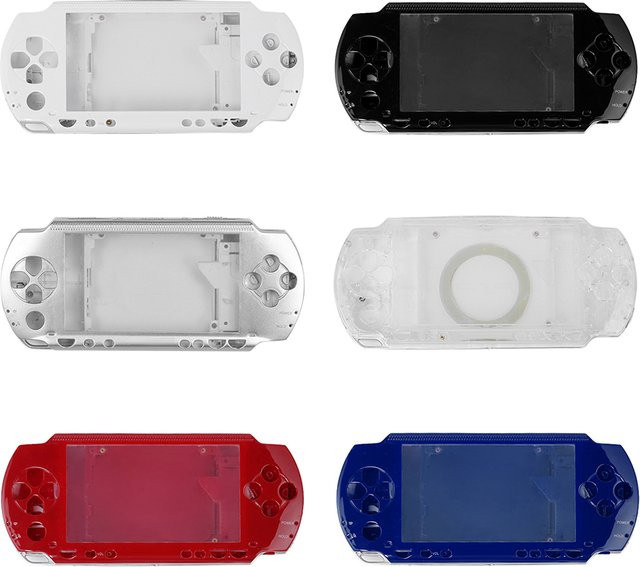 Professionelles Komplettgehäuse mit Tastenabdeckung für Sony PSP1000 in Transparent im Retro-Design - Bild 1
