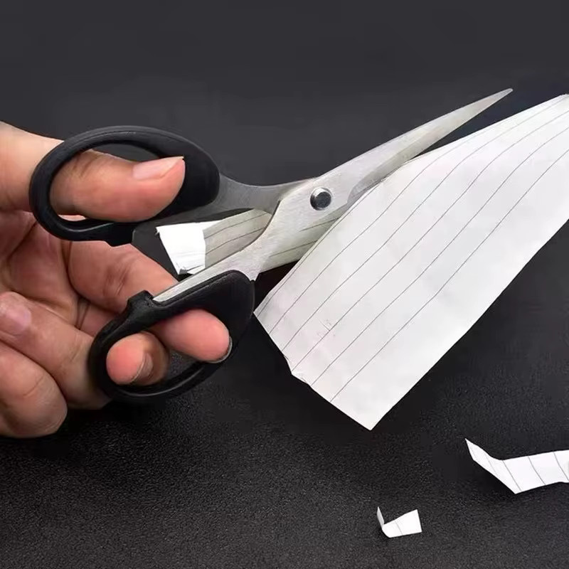 Edelstahl Schere für Büro, Schule und DIY-Handwerk in Schwarz - Bild 4