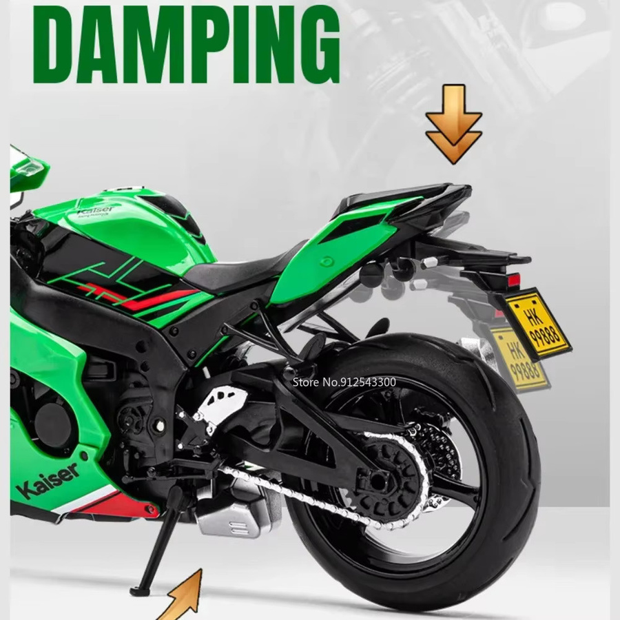 MAKEDA Kawasaki ZX-10R H2R Motorrad Modell, 1:12, Metall, mit Licht und Sound - Bild 4