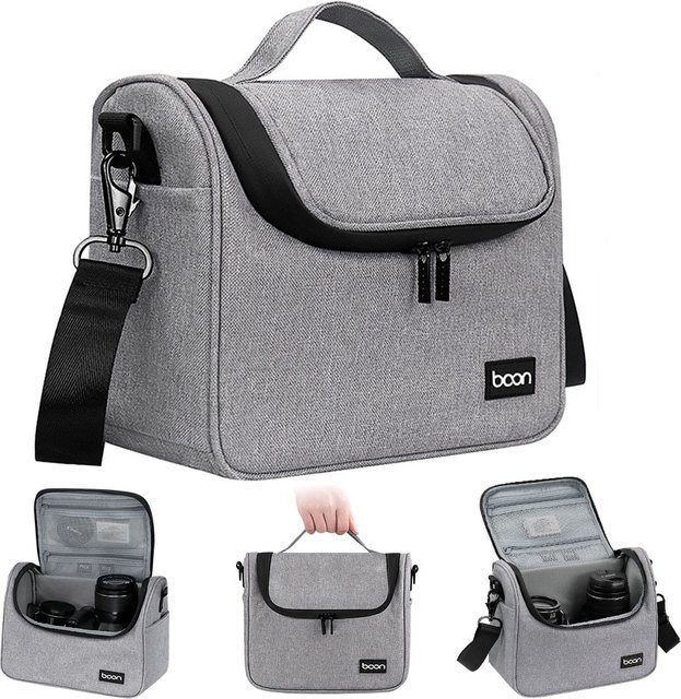 Acoki Digitale SLR-Kamera-Aufbewahrungstasche als Umhängetasche für Canon Nikon SONY in Grau - Bild 1