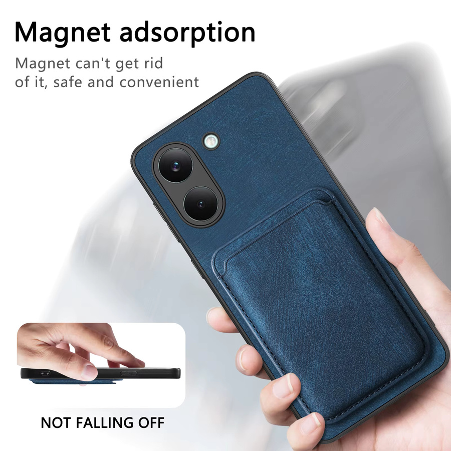 Magnetische Leder-Handyhülle mit abnehmbarem Kartenschlitz-Brieftasche für Xiaomi POCO X7 X8 Pro Max 5G in Blau - Bild 4