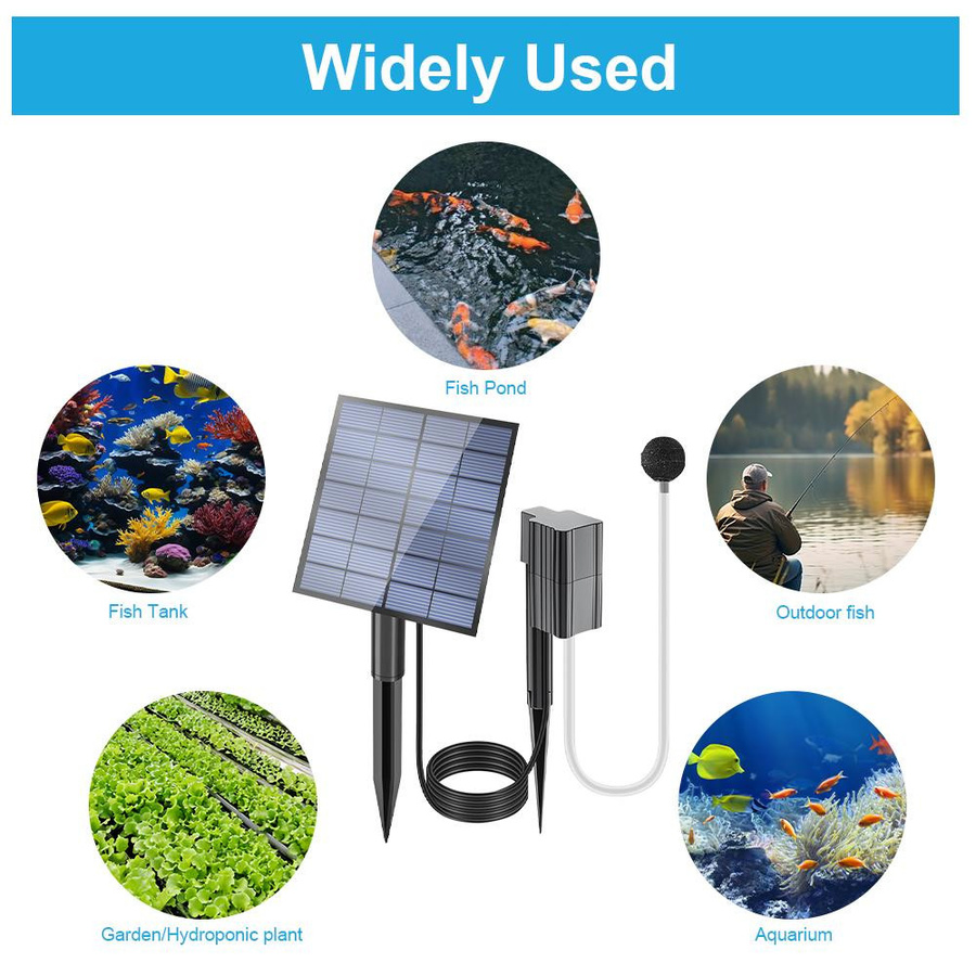 Gstain Solar Teichbelüfter mit 2,5W und Sprudelstein für Teich, Aquarien und Hydroponik - Bild 3
