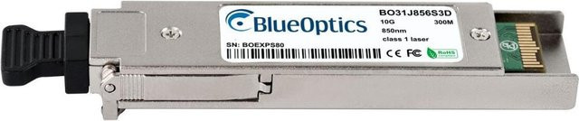 BlueOptics BO31J856S3D XFP Transceiver kompatibel mit Avaya AA1403005-E5, 10GBASE-SR, LC-Duplex, Multimode Fiber, 850nm, 300m, DDM, Farbe: Silber - Bild 1