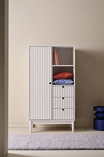 Jotex Kleiderschrank TOULUSE in Weiß mit Soft-Close-Türen und Retro-Design, B/T/H: 150 x 80 x 50 cm - Bild 1