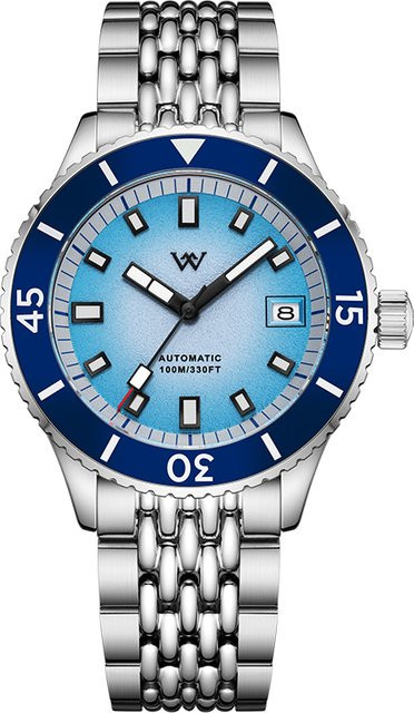 Welly Merck Taucheruhr, Automatik, Edelstahl, Keramik, Blau, Herren - Bild 1