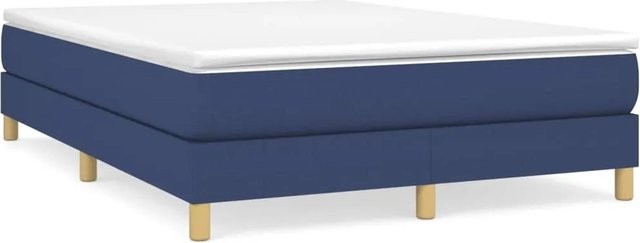 vidaXL Boxspringbett Blau Stoff B/T/H: 140 x 200 x 203 cm - Bild 1