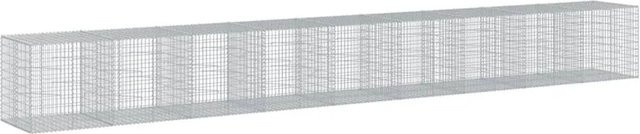 vidaXL Gabione mit Deckel aus verzinktem Eisen in Silber, B/T/H: 900 x 100 x 100 cm - Bild 1