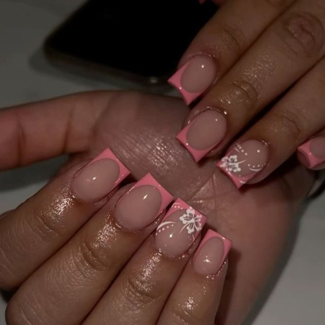 YADORNOS Künstliche Nägel, Rosa, Quadratisch, 24 Stück - Bild 1