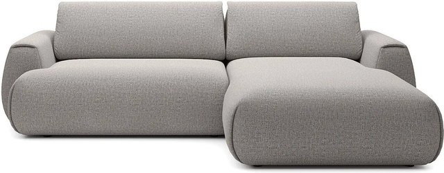 Vente-unique Schlafsofa Monelia in Grau mit L-Form und Schlaffunktion aus Chenillestoff, Breite: 270 cm - Bild 1