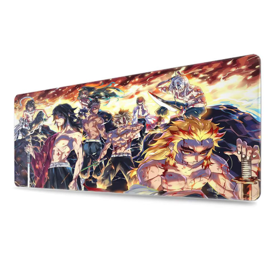 Potdemiel Demon Slayer Gaming-Mauspad XXL, bunte Anime-Schreibtischunterlage aus Gummi - Bild 2