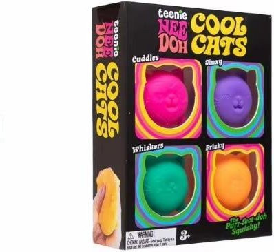 Needoh Teenie Cool Cats, 3er-Pack, Mini-Katzen Fidget Spielzeuge, black - Bild 1
