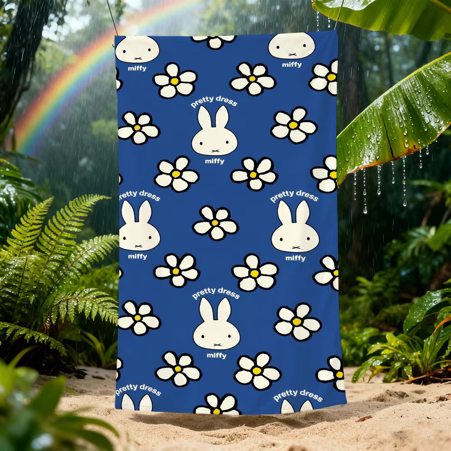 Miffy Handtuch für Kinder in Blau, schnelltrocknend und weich für Strand, Pool und Reise - Bild 3